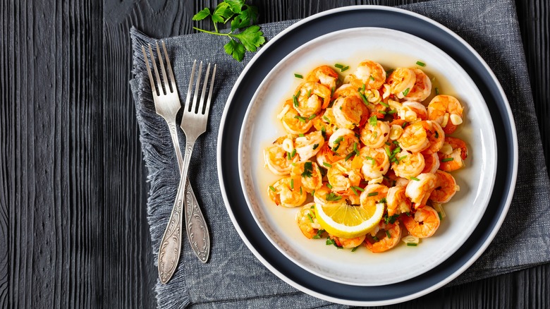Plate of gambas al ajillo