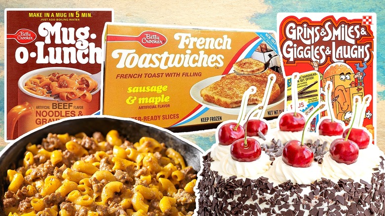 Assorted foods from the 70s