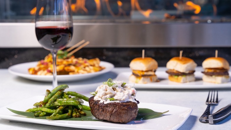 Steak dinner and appetizers