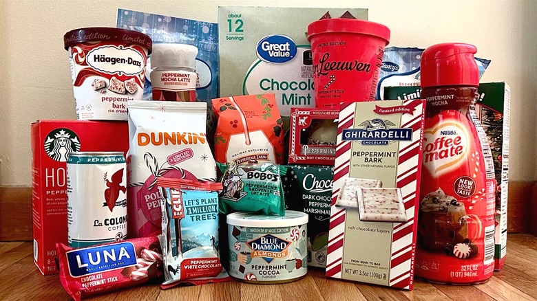 Assorted peppermint-flavored foods