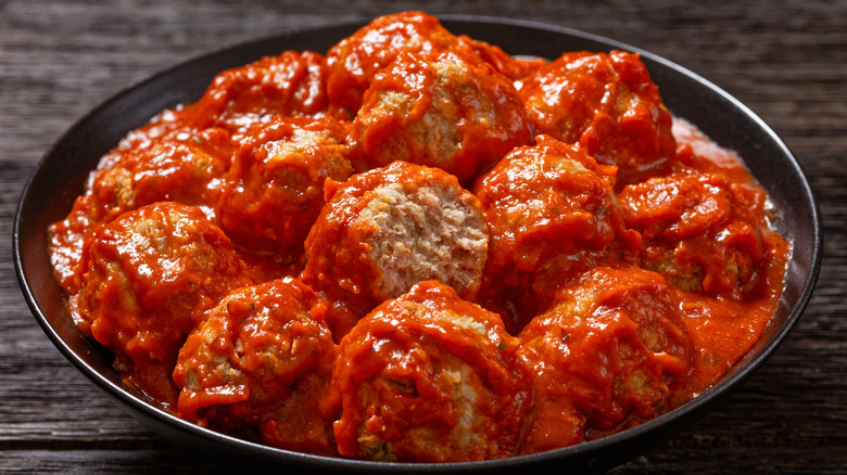 Iowa ham balls on plate