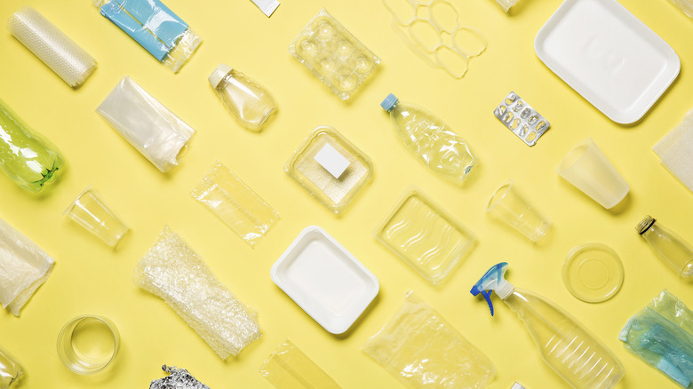 Different types of plastic packaging