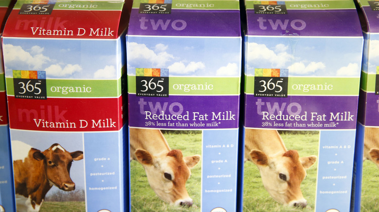 Cartons of 365 by Whole Foods milk