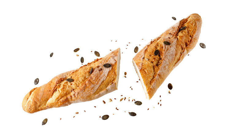 Bread crusted with seeds