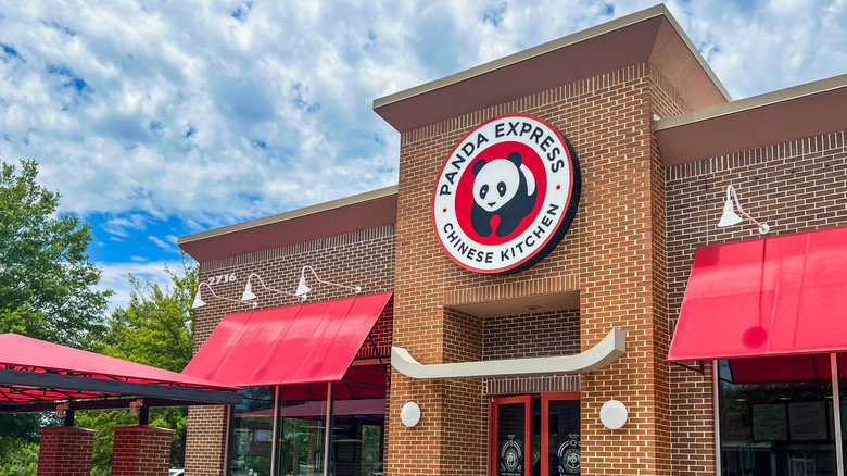 Outside of Panda Express restaurant on sunny day
