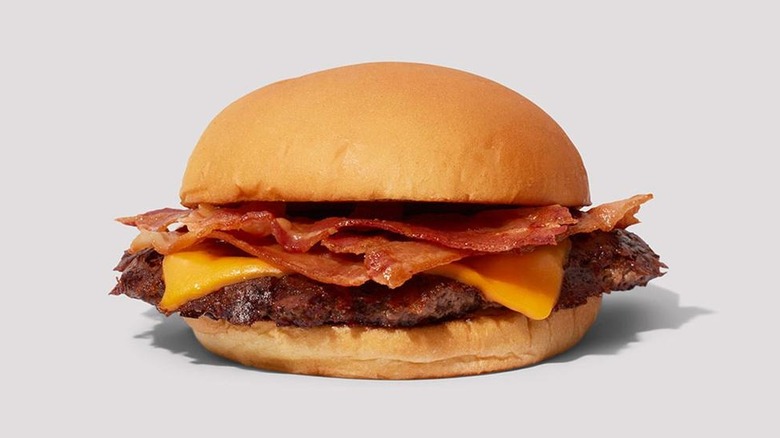 Bacon Cheeseburger on white background