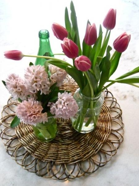 Candle and china plate