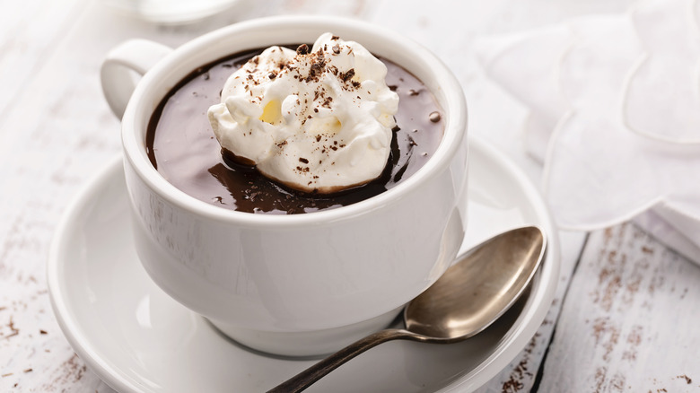 extra thick hot chocolate made with heavy whipping cream
