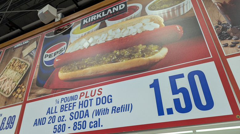 Costco Foodcourt Hotdog Sign