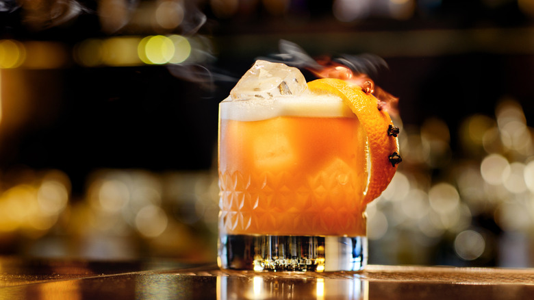 Whiskey sour on a bar
