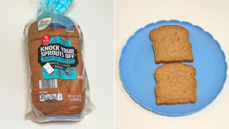 A loaf of Knock Your Sprouts Off Bread beside a plate of bread