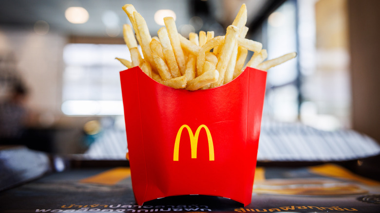 McDonald's french fries in a red box