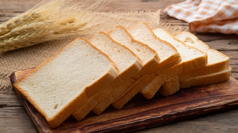 Sliced bread on a board