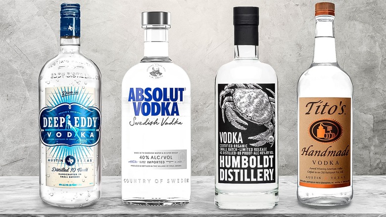 four bottles of vodka