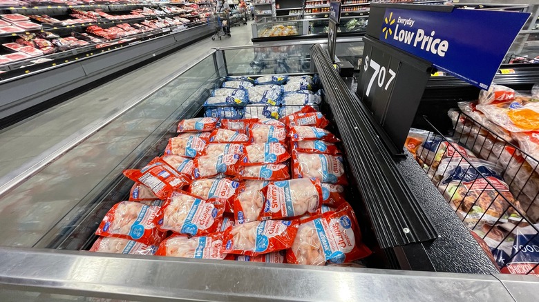 frozen shrimp display at walmart