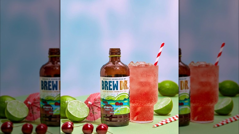 Bottle of Brew Dr. Kombucha Cherry Limeade Kombucha