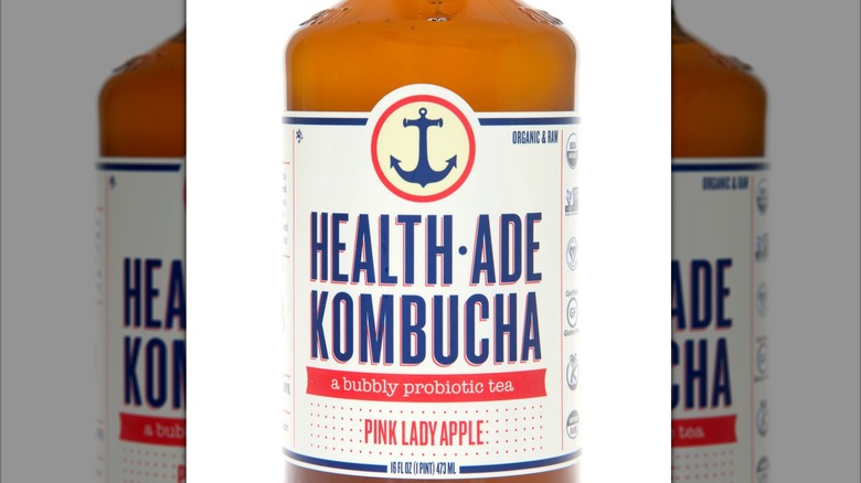 Bottle of Pink Lady Apple Flavor Health-Ade Kombucha