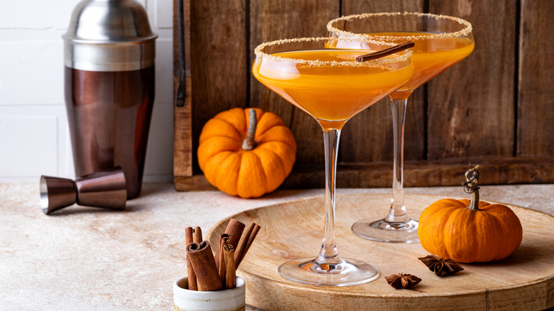 Two pumpkin cocktails