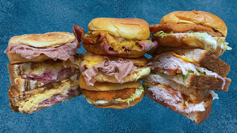 Various sandwiches from Arby's