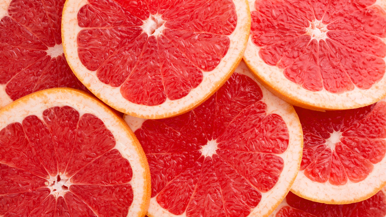 Slices of grapefruit