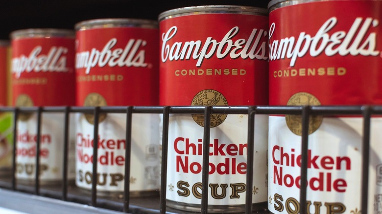 cans of Campbell's Chicken Noodle Soup