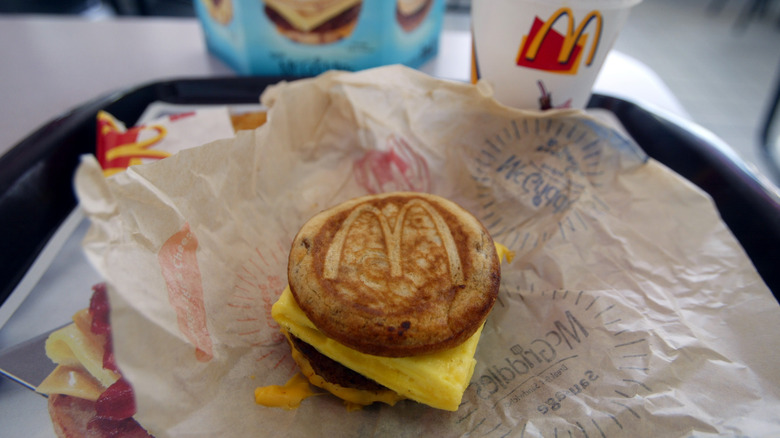 McGriddles sandwich with sides