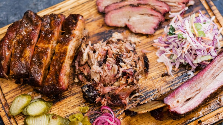 Assortment of smoked meats