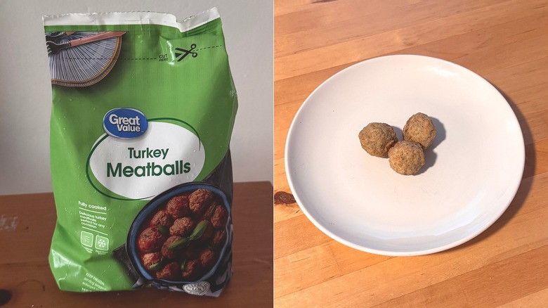 Great Value turkey meatballs & bag