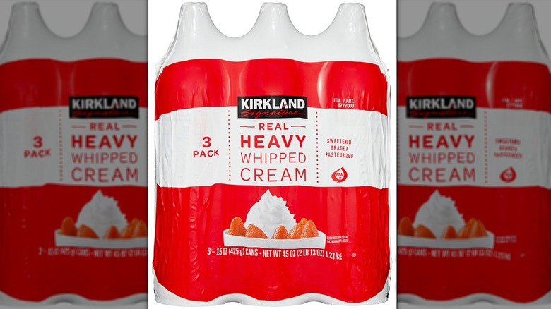 Cans of Kirkland Signature Whipped Cream