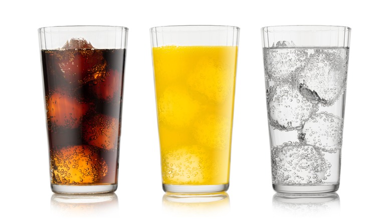 Glasses of soda 