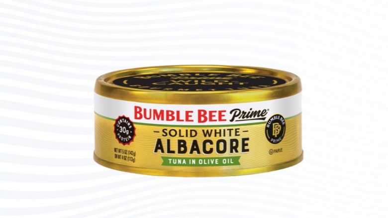 Large stack of Bumble Bee tuna cans