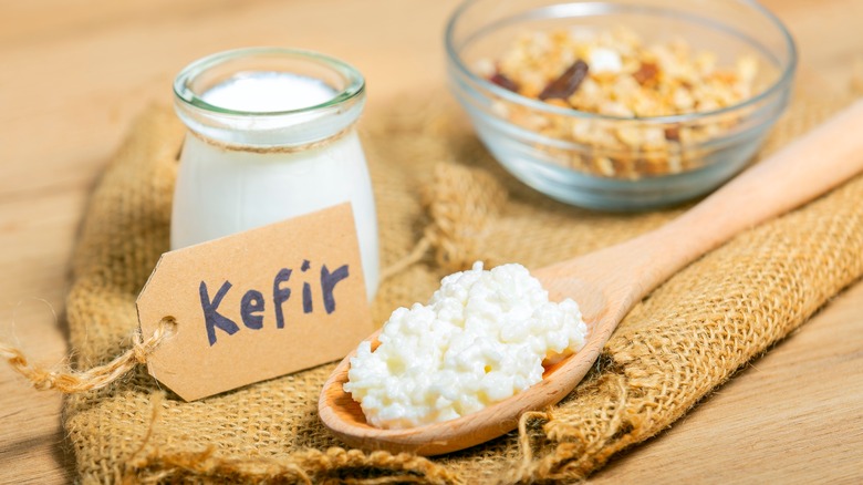 homemade kefir with ingredients