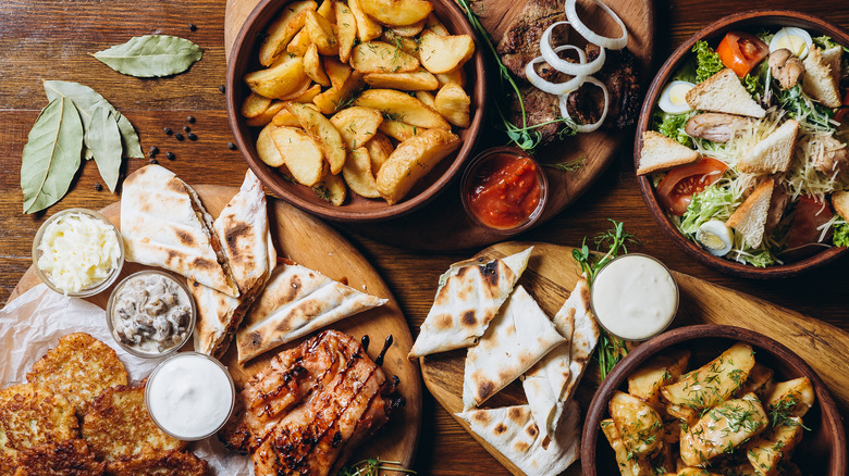 holiday meal on table