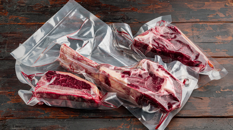 several cuts of vacuum sealed meat
