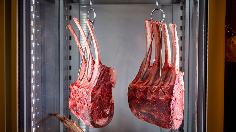 meat on racks for drying