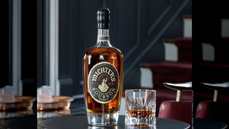 A bottle of Michter's 10 Year Single Barrel bourbon