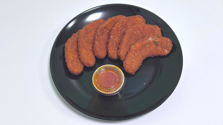Outback Steakhouse mozzarella sticks isolated on a white background