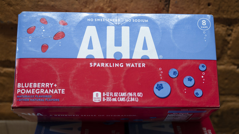 AHA case of sparkling water