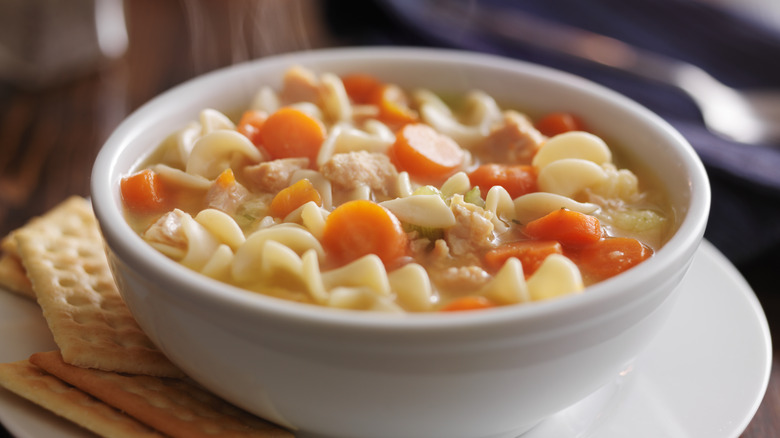 bowl of chicken noodle soup