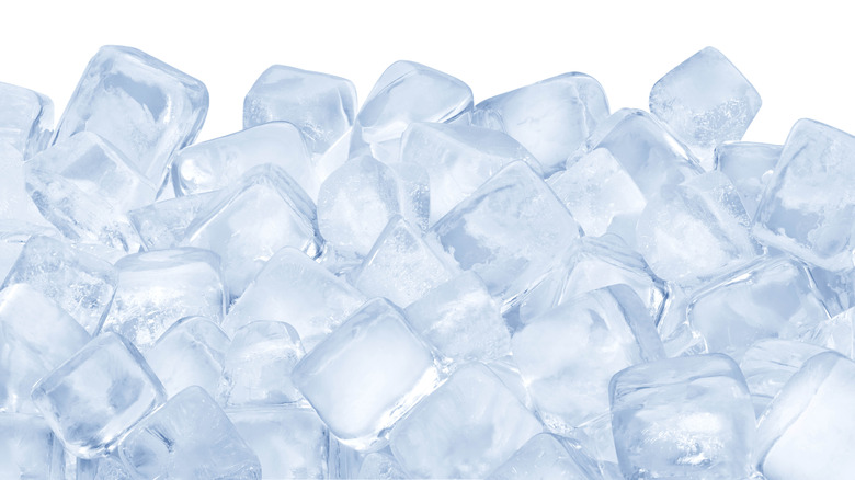 Pile of ice cubes