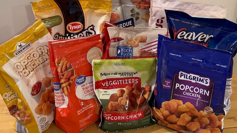 Bags of popcorn chicken
