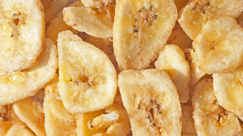 Pile of banana chips