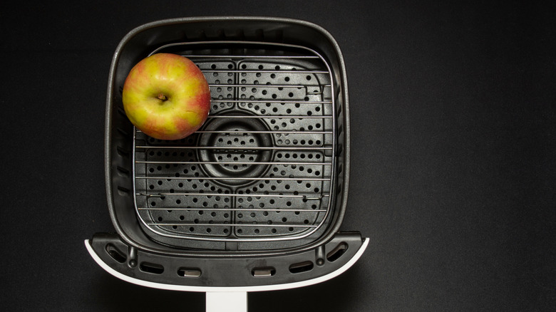 An apple in an air fryer
