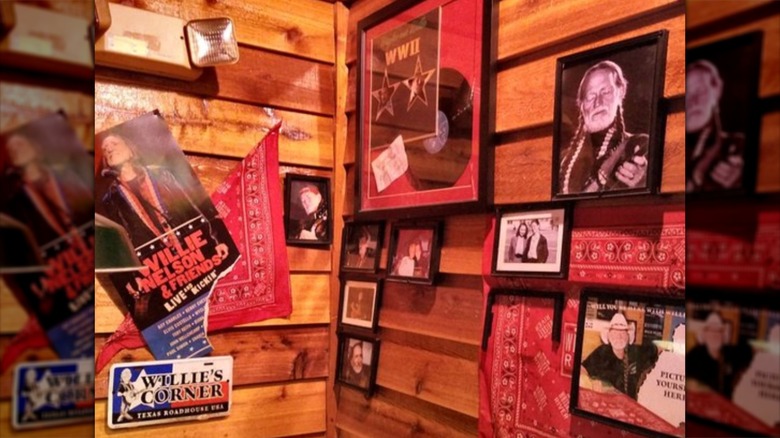 Willie Nelson memorabilia in Texas Roadhouse