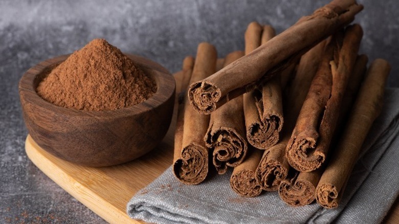 cinnamon on tray