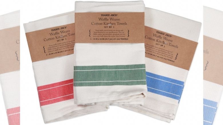 Three Waffle Weave towels from Trader Joe's.