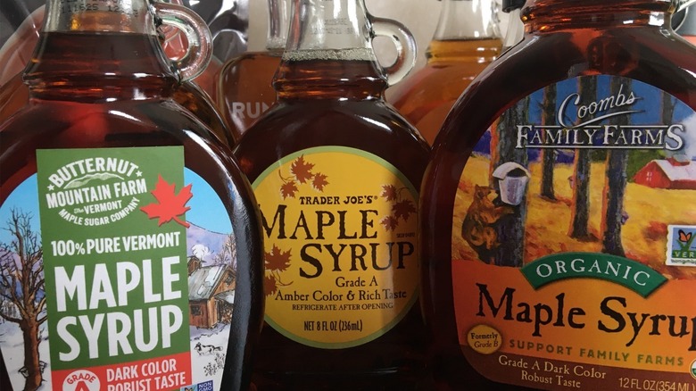 Maple syrup bottles