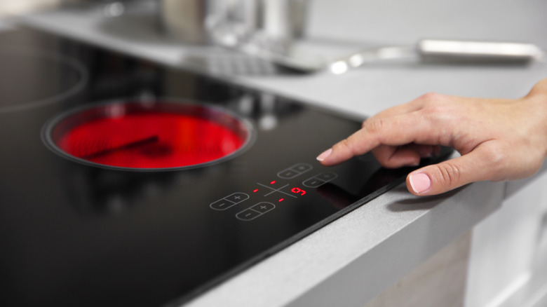 Electric hob on high setting