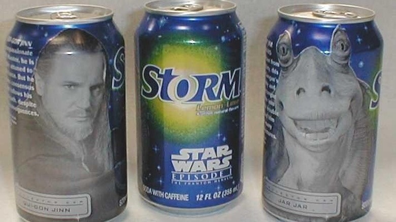 3 cans of Pepsi Storm with promotional branding from Star Wars