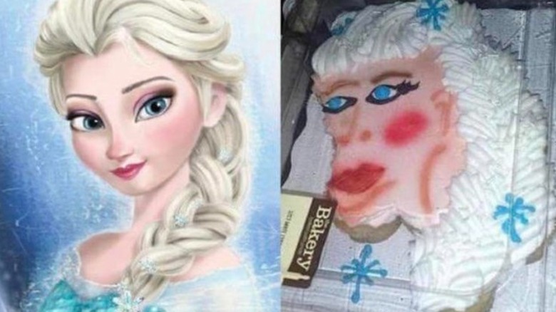 Horrible Elsa cake from Frozen
